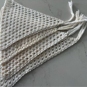 Vintage White Crochet Doilies or Table Runners - Set of 4